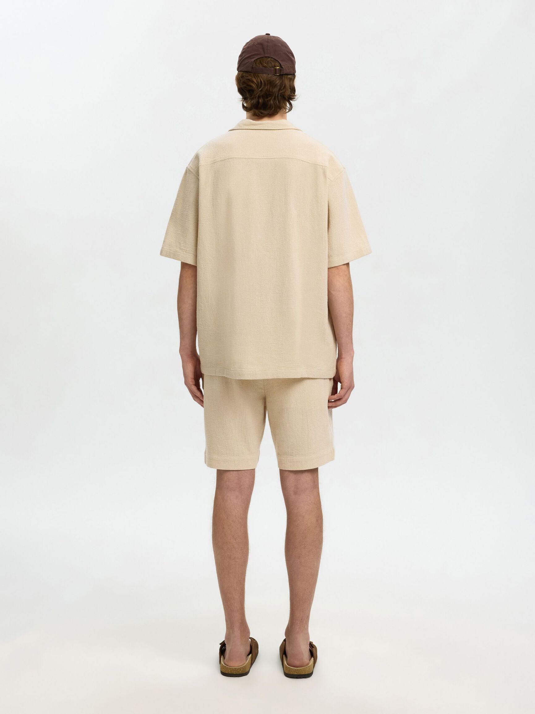 RELAXED FIT SHORT SLEEVED SHIRT, Oatmeal, highres
