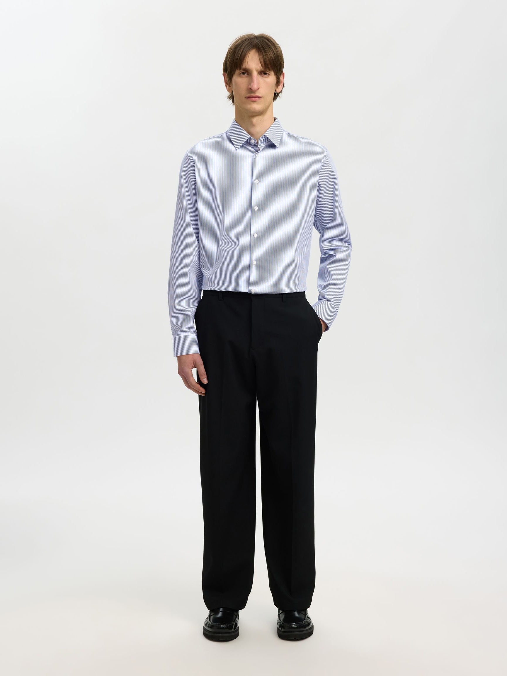 SLIM FIT SKJORTA, True Navy, highres