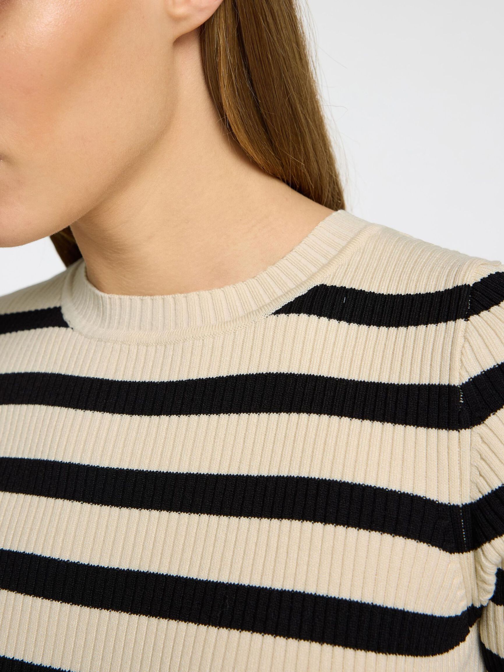 VISCOSE MÉLANGÉE TOP EN MAILLE, Birch, highres