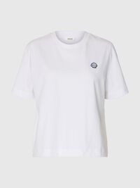 EMBROIDERED CREWNECK T-SHIRT, Bright White, highres
