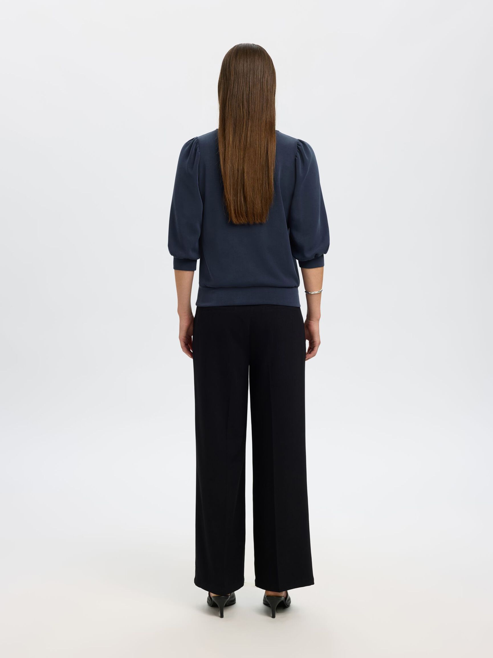 PUFF SLEEVE SWEATSHIRT, Dark Sapphire, highres