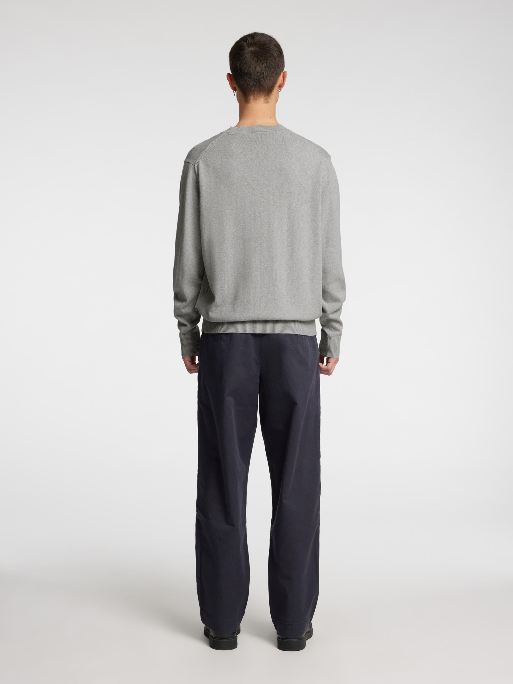 COUPE CLASSIQUE PULL EN MAILLE, Light Grey Melange, highres