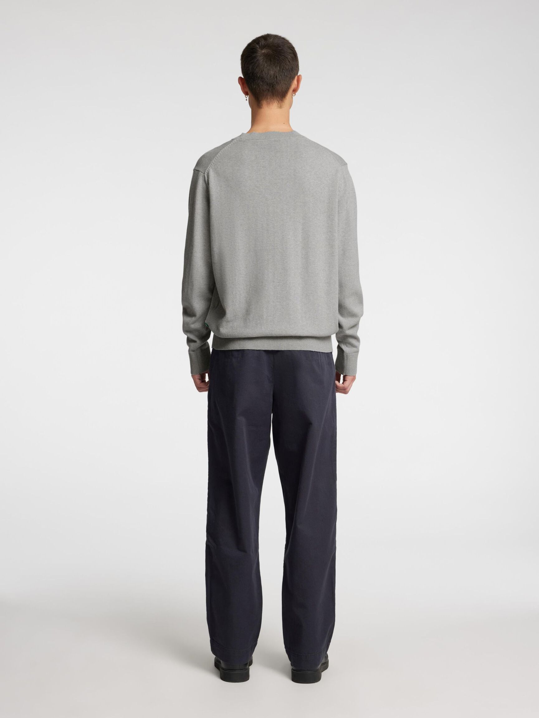 COUPE CLASSIQUE PULL EN MAILLE, Light Grey Melange, highres