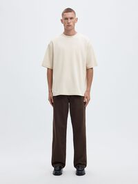 SURDIMENSIONNÉ À MANCHES COURTES T-SHIRT, Oatmeal, highres