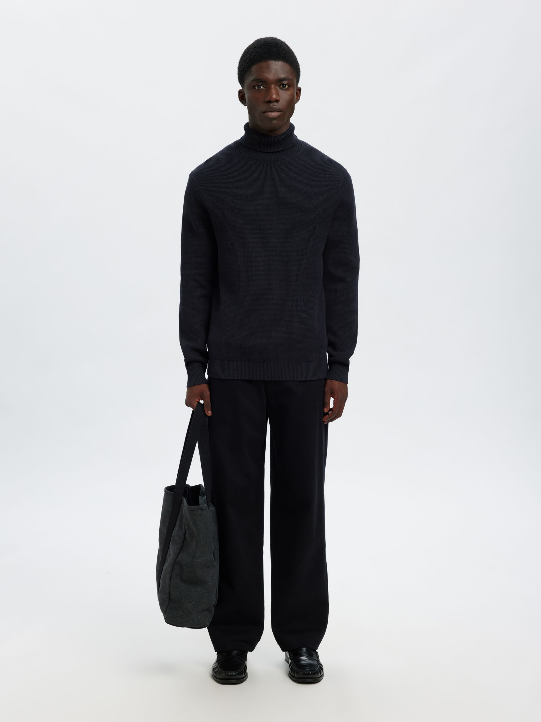 BAUMWOLL ROLLKRAGENPULLOVER, Sky Captain, highres