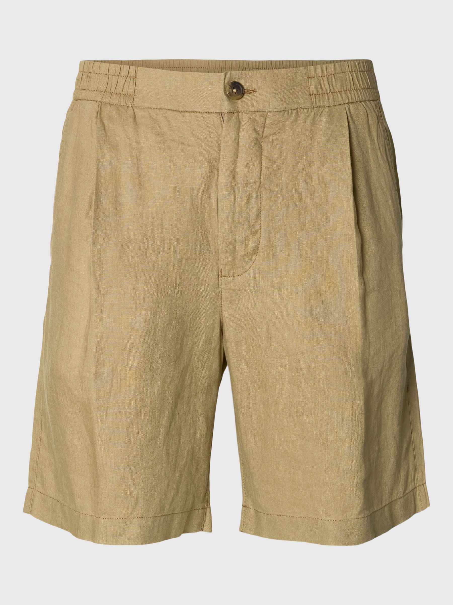 COUPE CLASSIQUE SHORT EN LIN, Savannah Tan, highres