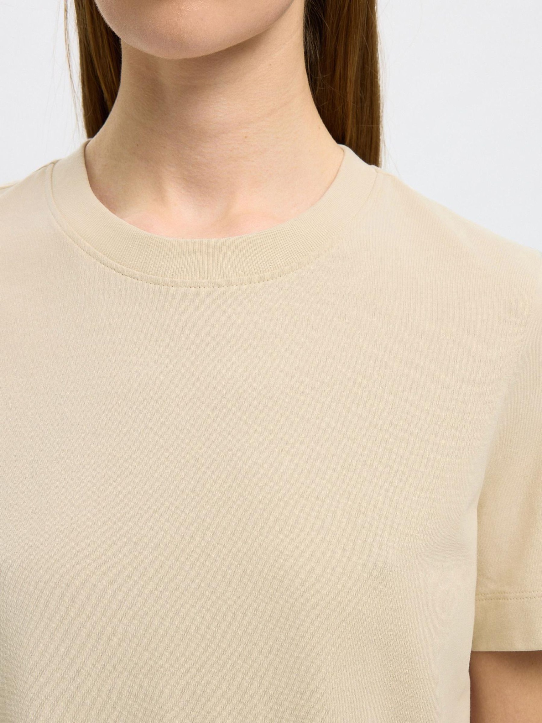 KORTE MOUWEN MINI JURK, Birch, highres