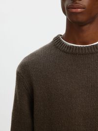 WOOL BLEND RELAXED FIT JUMPER, Demitasse, highres