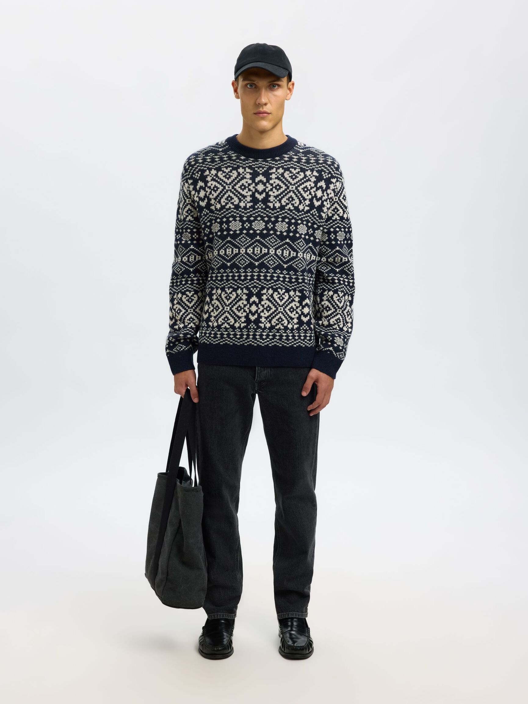 WOLLMIX PULLOVER MIT RUNDHALSAUSSCHNITT, Sky Captain, highres
