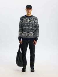 WOLLMIX PULLOVER MIT RUNDHALSAUSSCHNITT, Sky Captain, highres