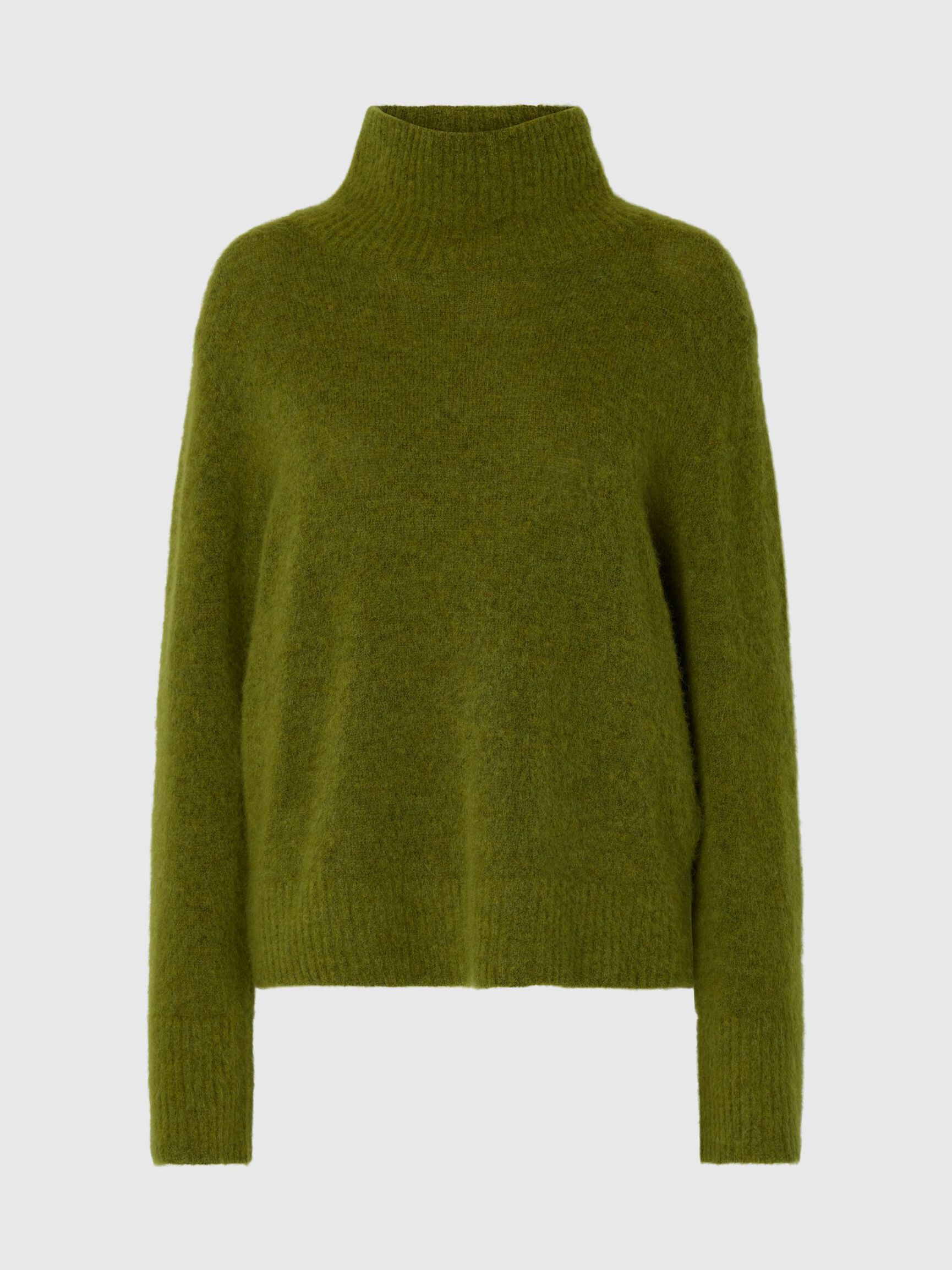 WOOL BLEND HIGH-NECK JUMPER, Cardamom Seed, highres