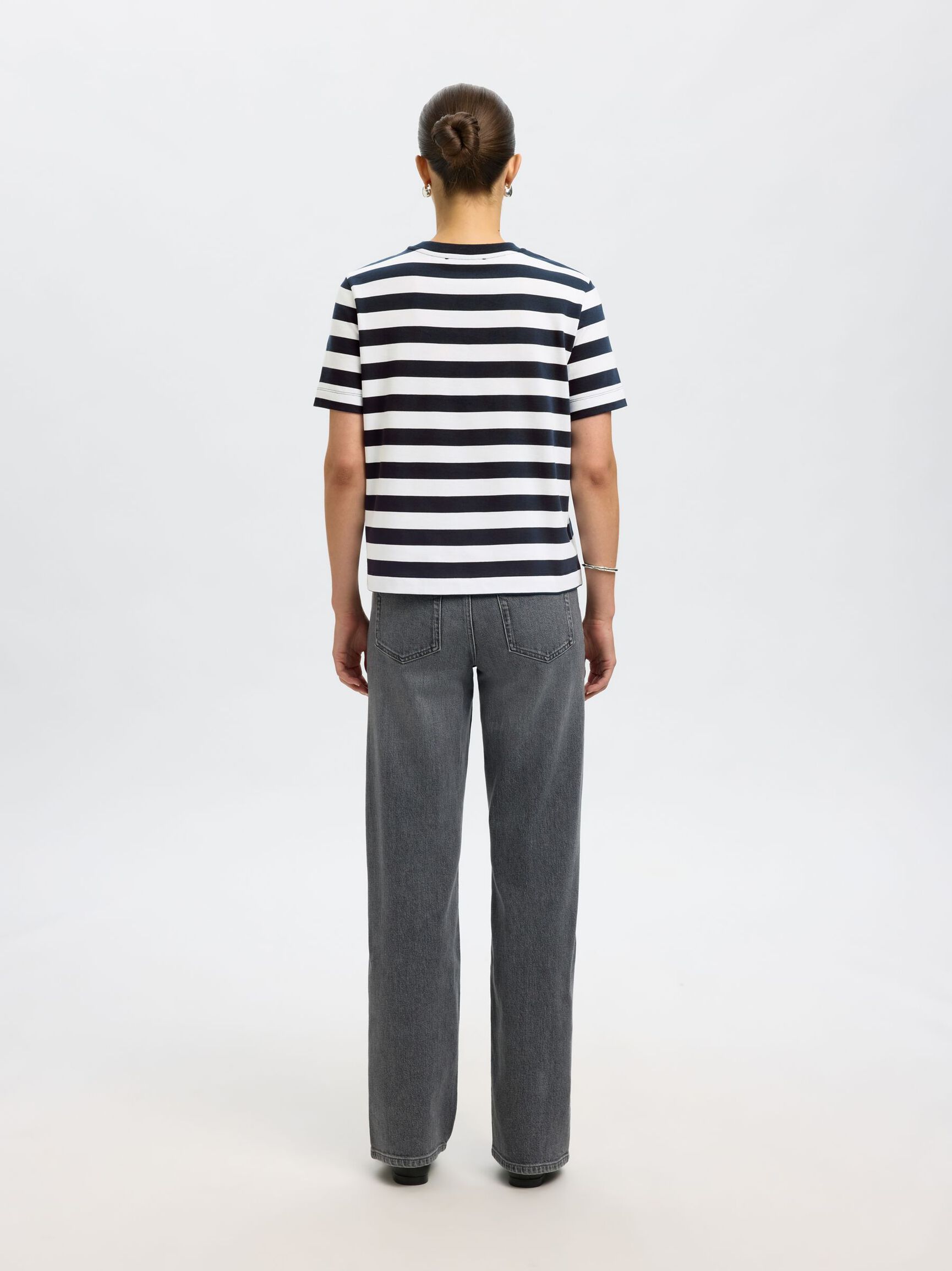 STRIPED BOXY FIT T-SHIRT, Dark Sapphire, highres