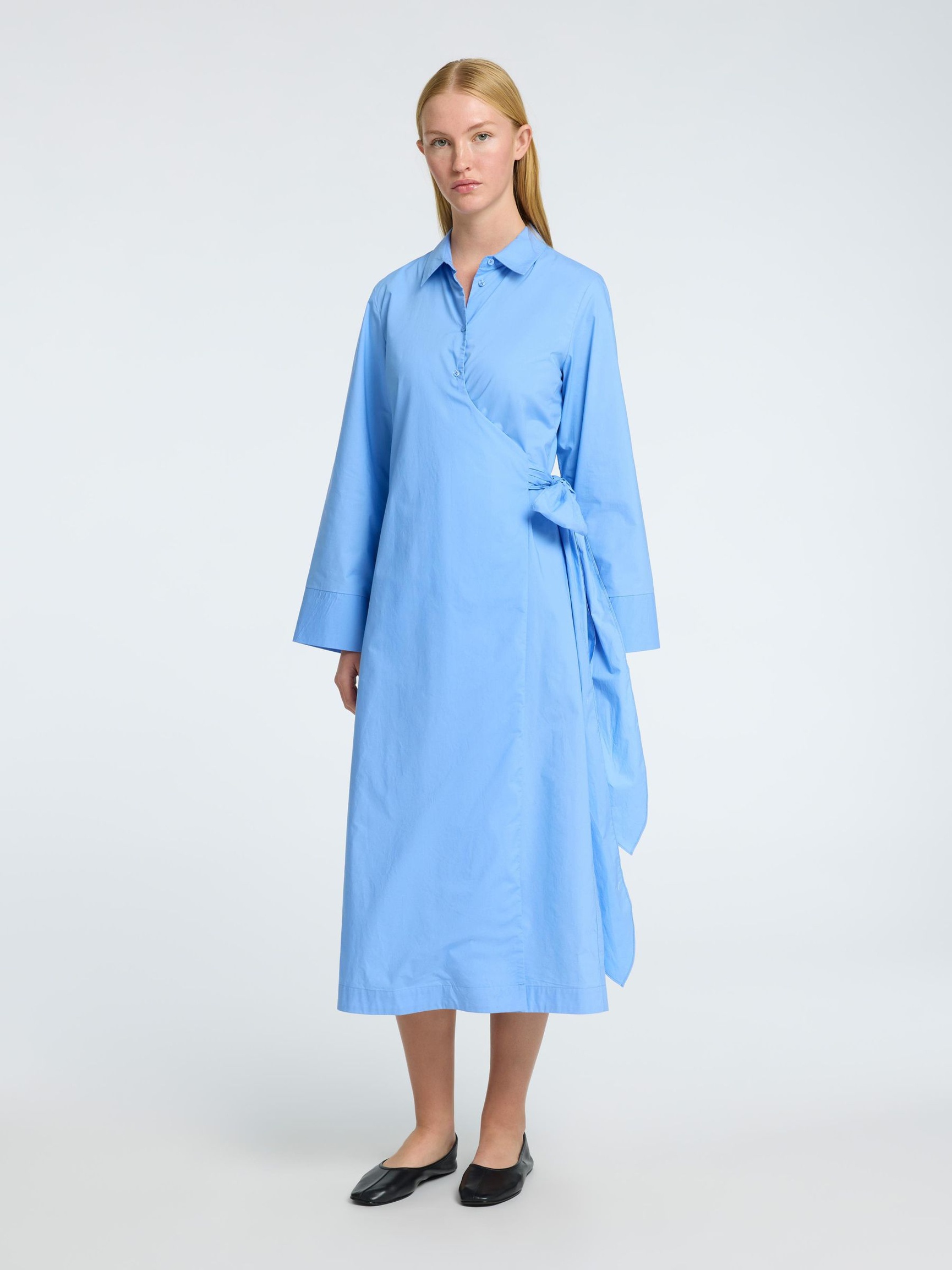 TAILLEUR ROBE CACHE-CŒUR, Cornflower Blue, highres