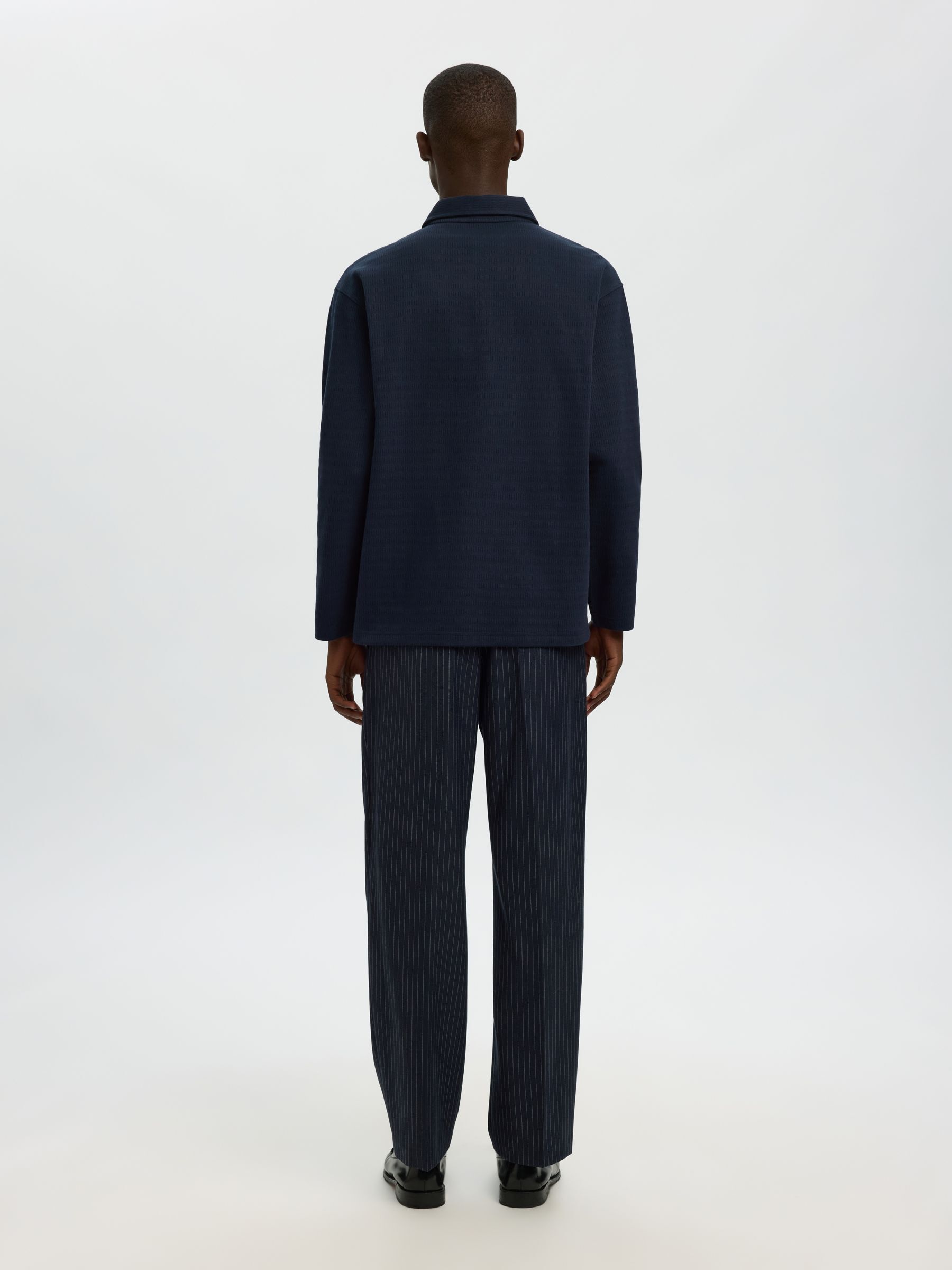 100% COTTON LONG-SLEEVED POLO, Sky Captain, highres