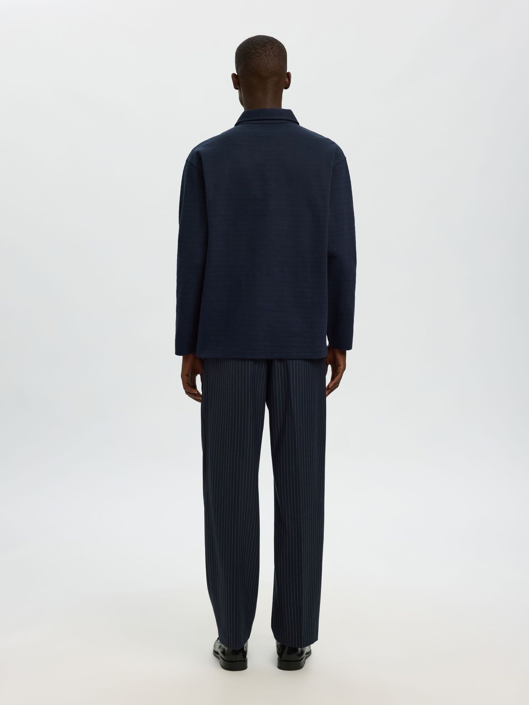 100% COTTON LONG-SLEEVED POLO, Sky Captain, highres