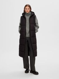 LONG PADDED GILET, Black, highres