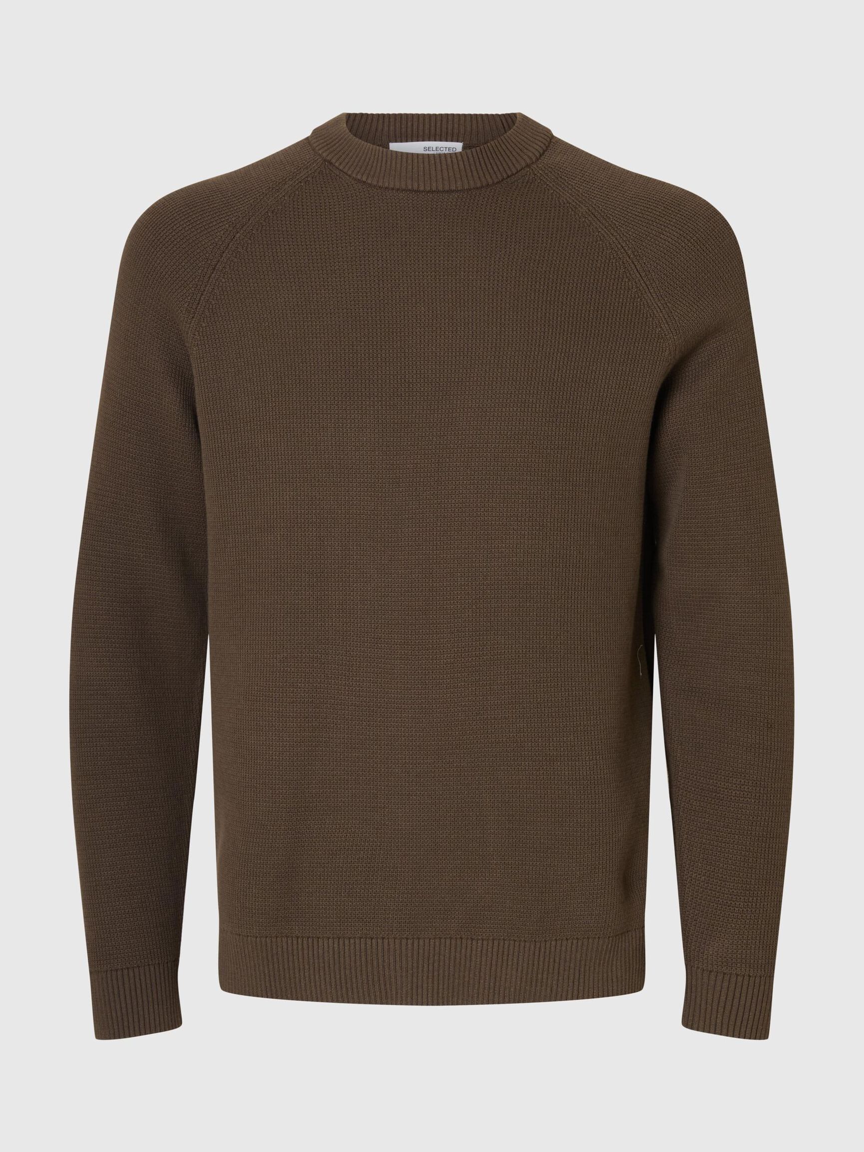100% BOMULD SWEATER MED RUND HALS, Major Brown, highres