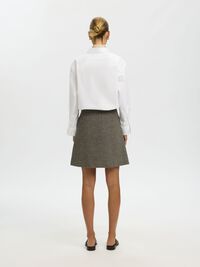 WOOL BLEND MINI SKIRT, Brownie, highres