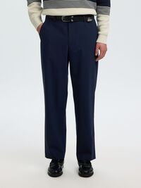RELAXED FIT TROUSERS, Dark Navy, highres
