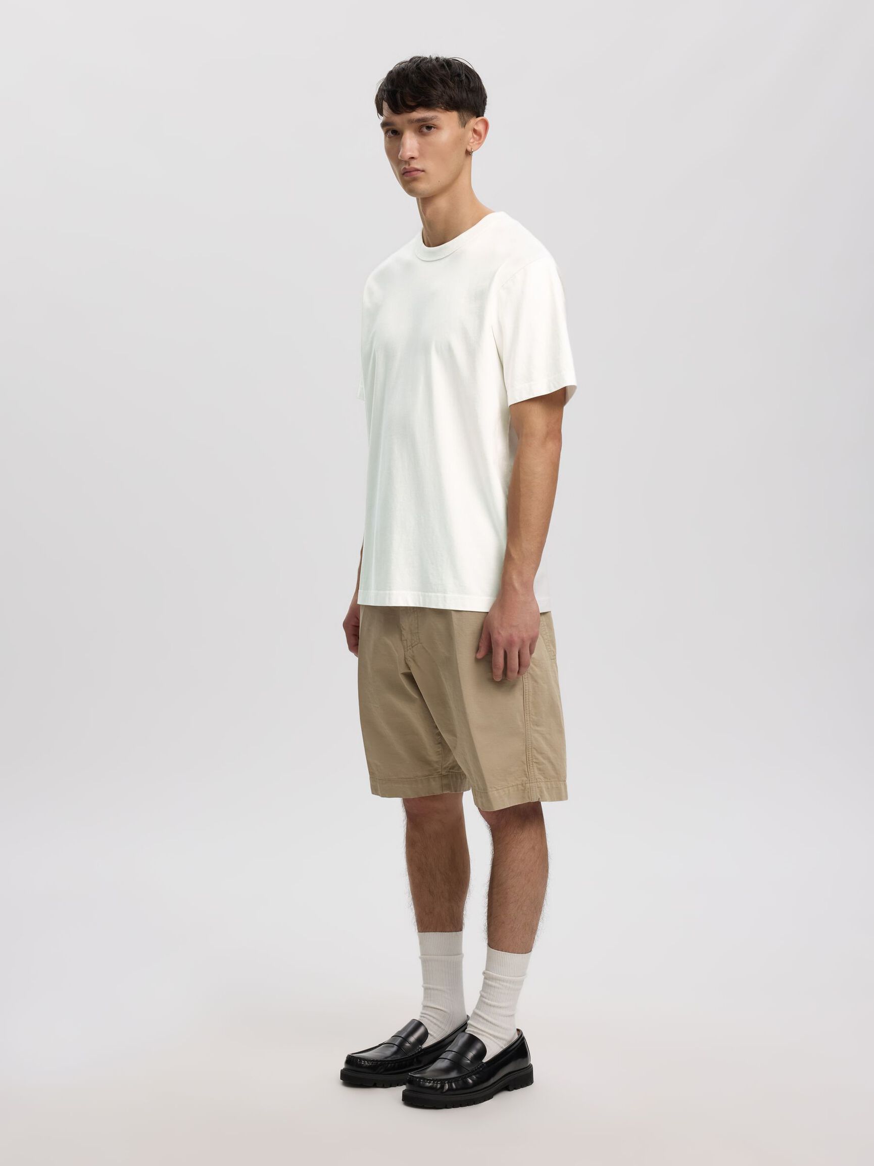 SHORT SLEEVED CREWNECK T-SHIRT, Coconut Milk, highres