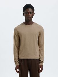 LONG-SLEEVED KNITTED JUMPER, Savannah Tan, highres