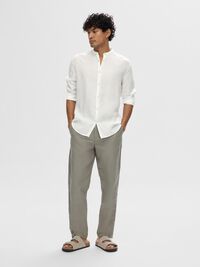 100% LEINEN LANGARMHEMD, Bright White, highres
