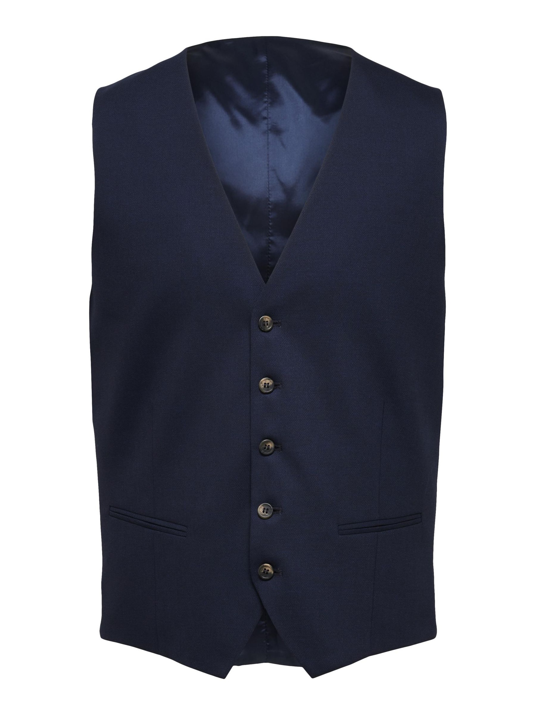CLASSIC WOOL BLEND WAISTCOAT, Navy Blazer, highres