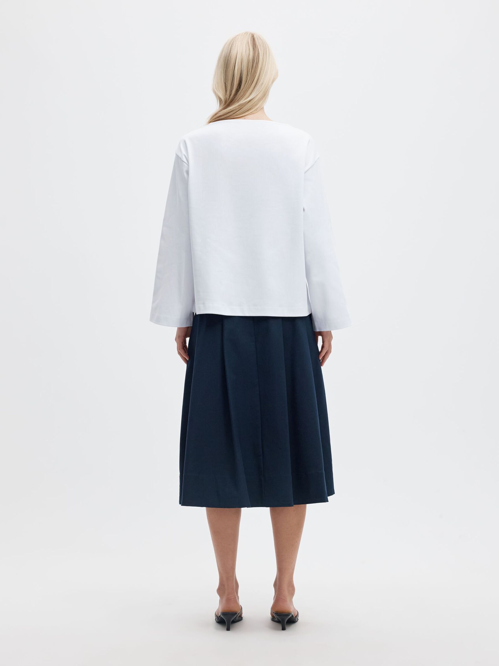 BOAT NECK COTTON LONG-SLEEVED T-SHIRT, Bright White, highres