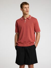 GEBREIDE POLO, Etruscan Red, highres
