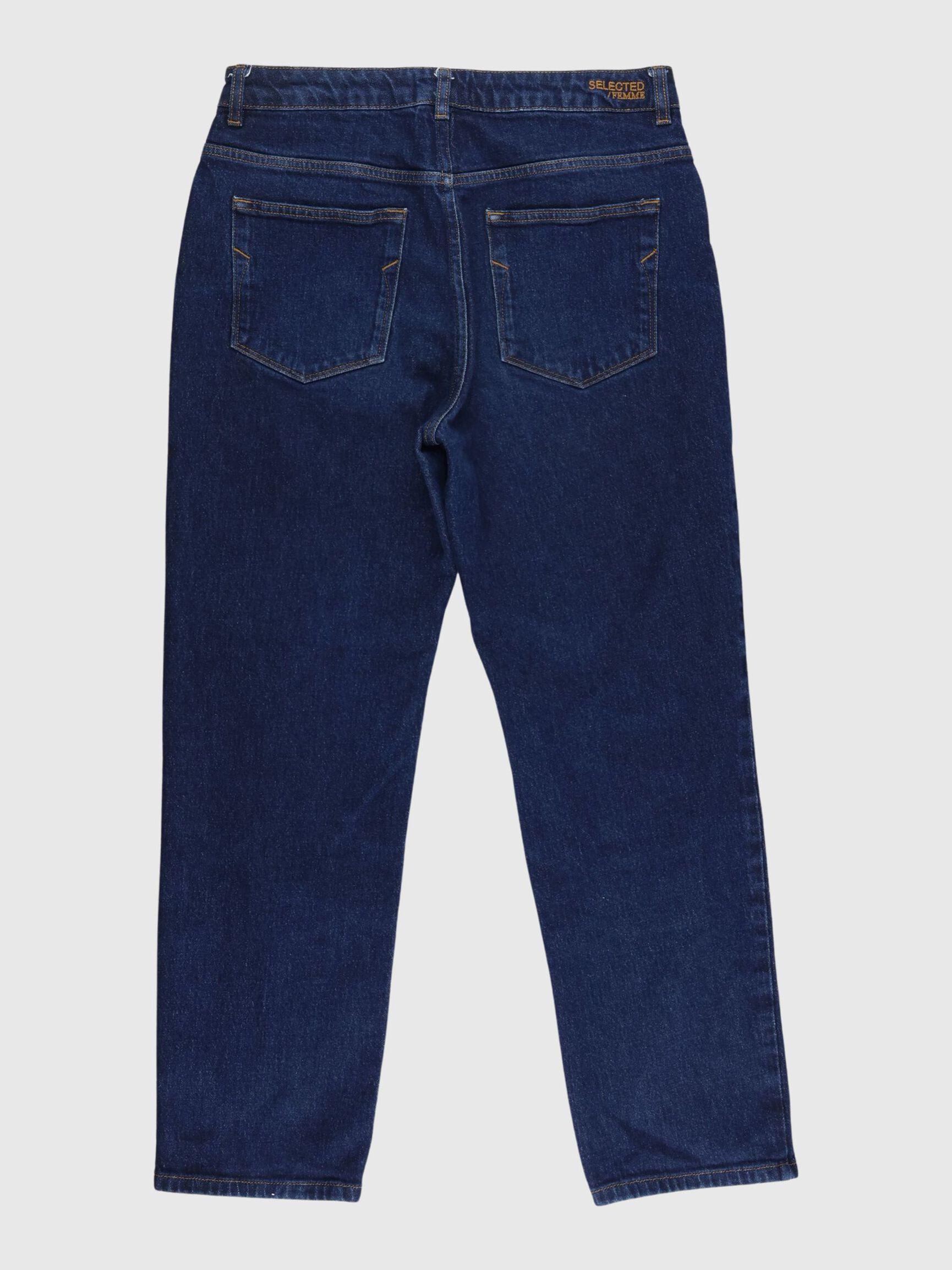 DARK WASH STRAIGHT FIT JEANS, Dark Blue Denim, highres