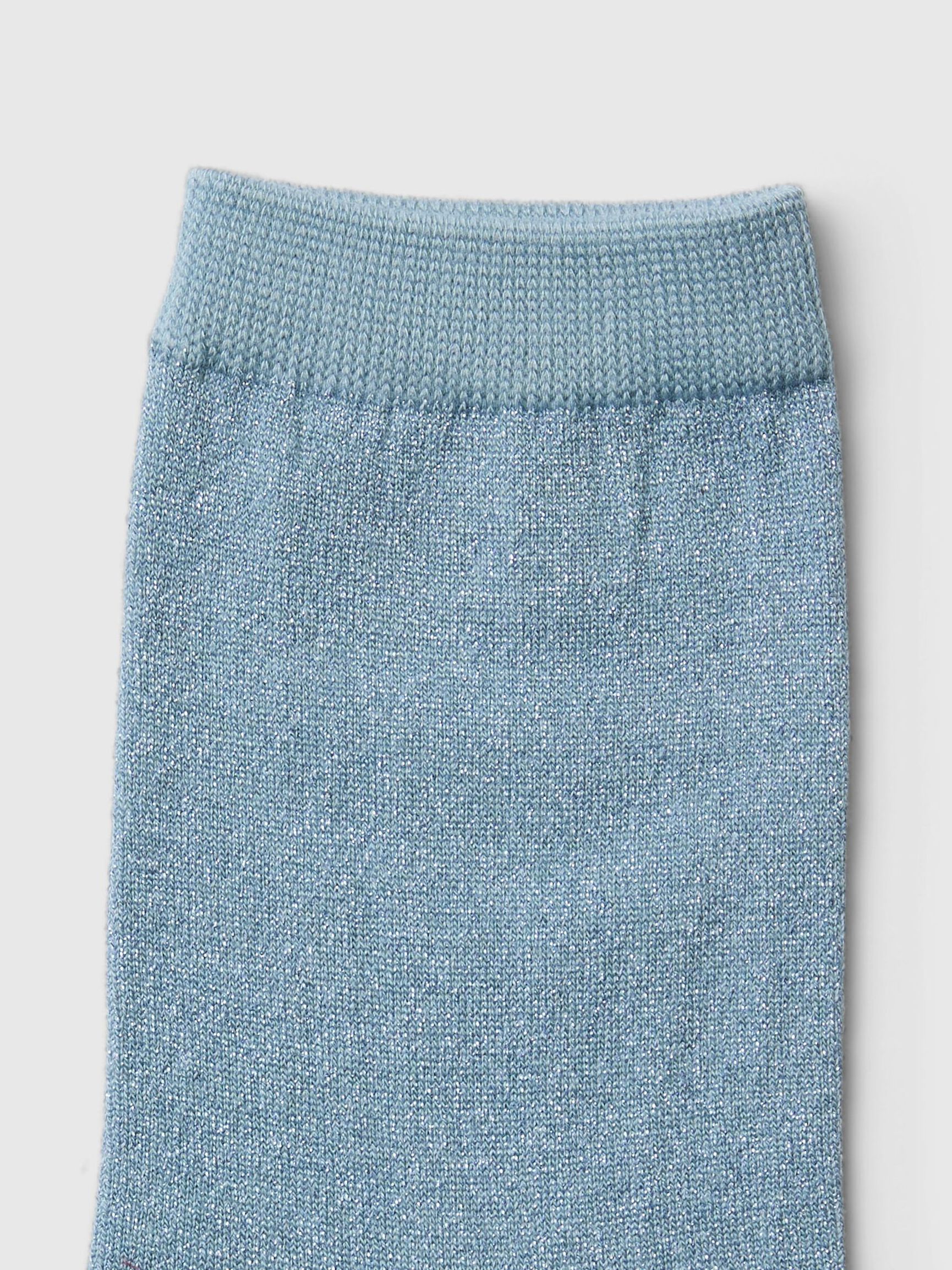 KNITTED GLITTER SOCKS, Dusty Blue, highres