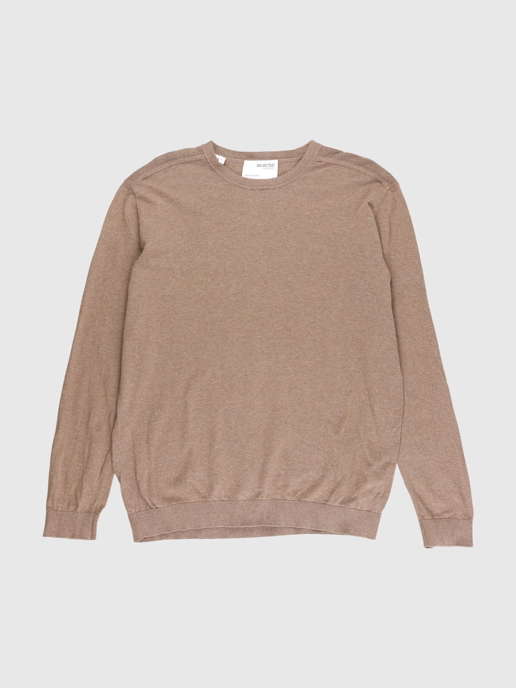 LONG-SLEEVED CREWNECK JUMPER, Savannah Tan, highres