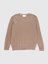 LONG-SLEEVED CREWNECK JUMPER, Savannah Tan, highres