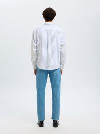 RELAXED FIT STRIPED SHIRT, White, highres