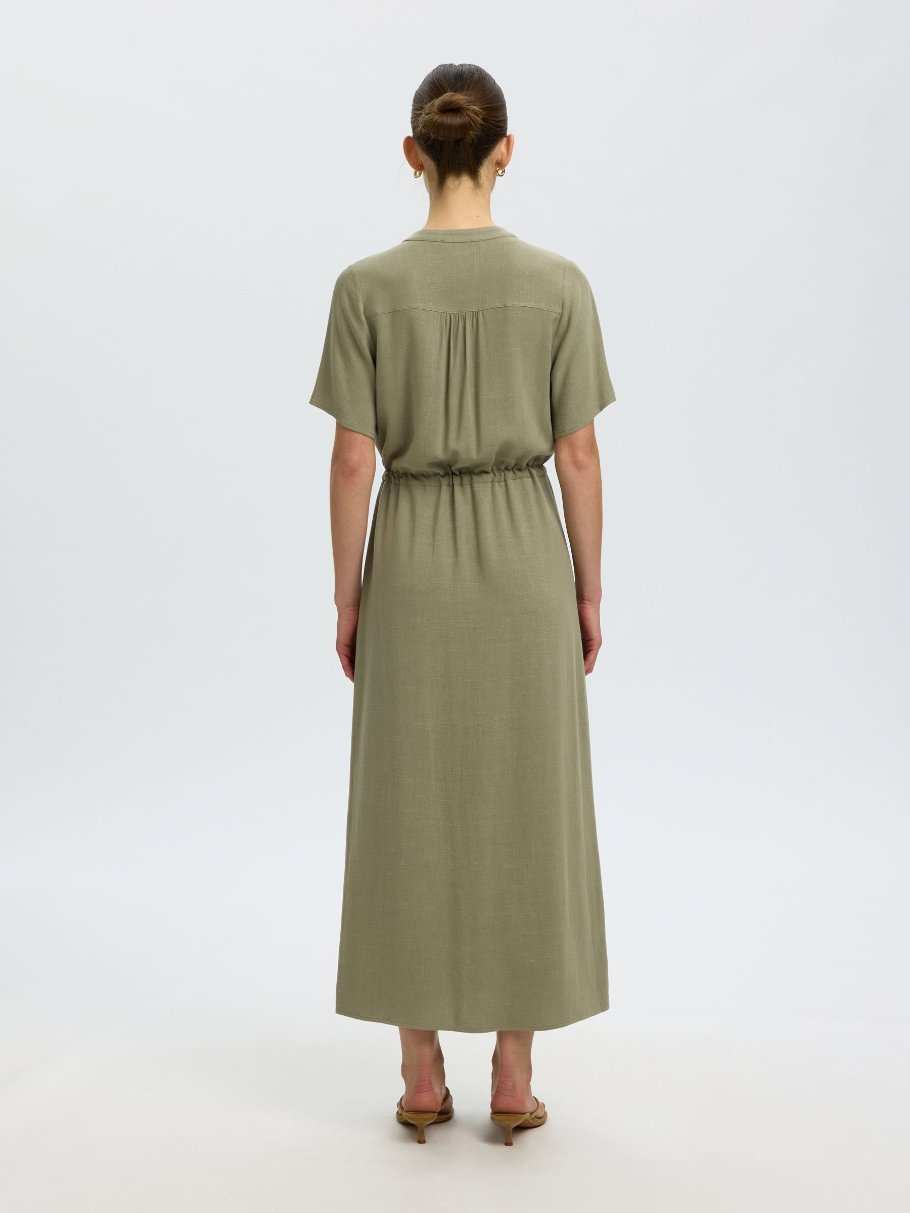 SHORT SLEEVED SHIRT DRESS, Vetiver, highres