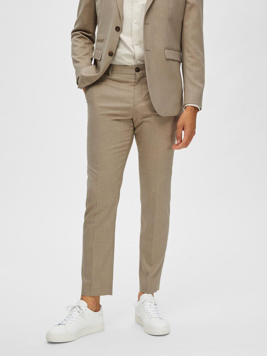 Selected WOVEN WOOL BLEND TROUSERS, Sand, highres - 16087869_Sand_003.jpg