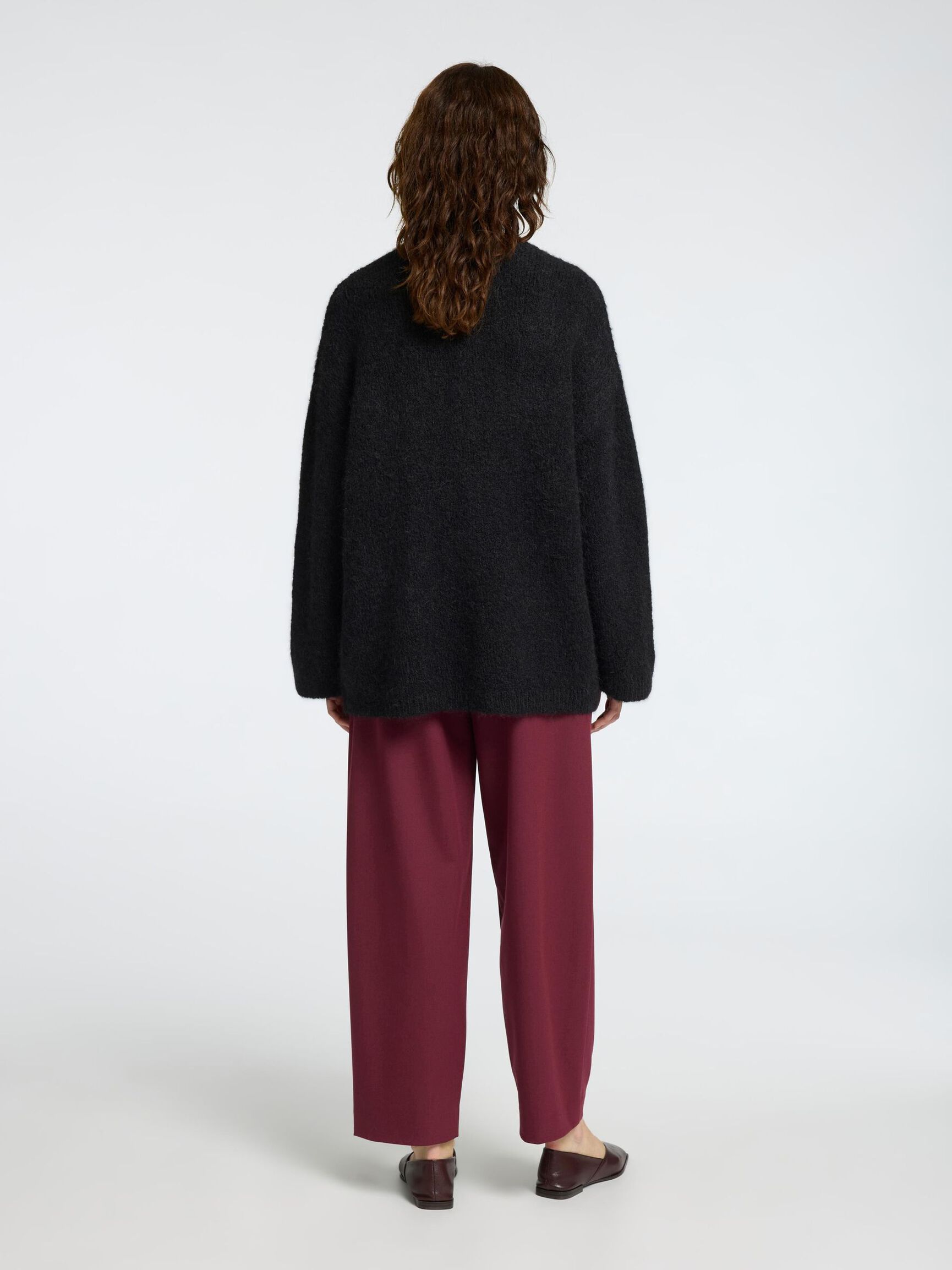 OVERSIZE EN LAINE MÉLANGÉE PULL, Black, highres