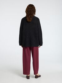 OVERSIZED WOOL BLEND JUMPER, Black, highres