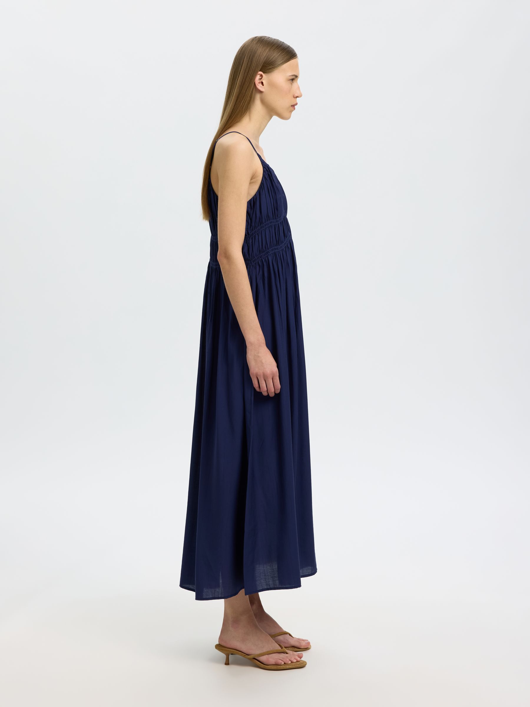 V-NECK SPAGHETTI MAXI DRESS, Ocean Cavern, highres