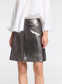 METALLIC LEDERMINIROCK, Silver, highres