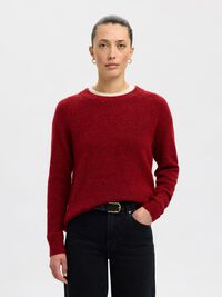 LONG-SLEEVED KNITTED JUMPER, Equestrian Red, highres