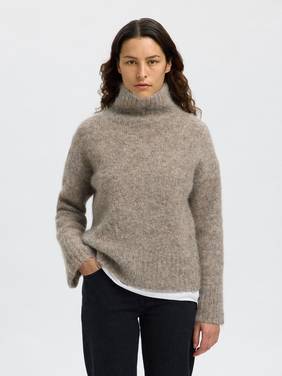 Product tile image - WOOL BLEND HIGH-NECK JUMPER, Steel Gray | 16091863_SteelGray_1073380