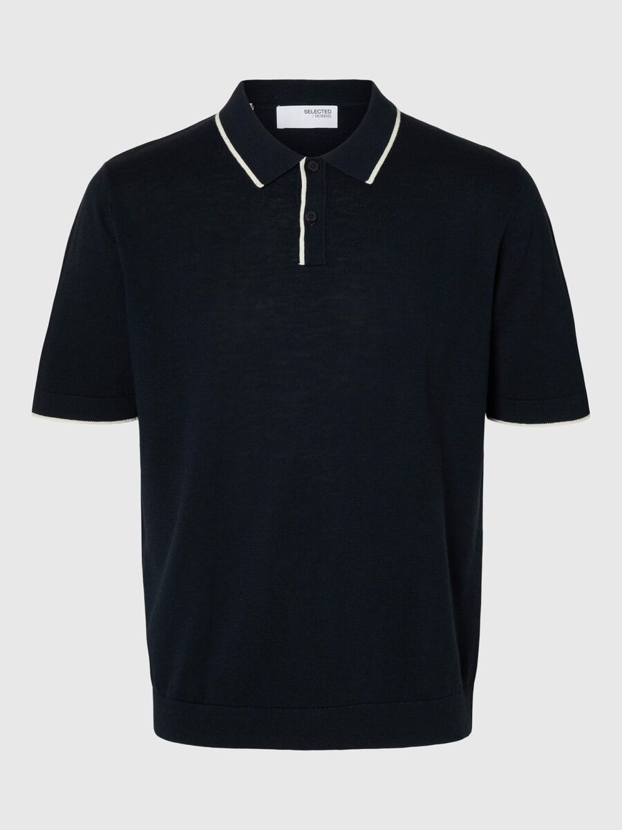 Selected KNITTED  POLO SHIRT, Sky Captain, highres - 16096391_SkyCaptain_1168001_001.jpg