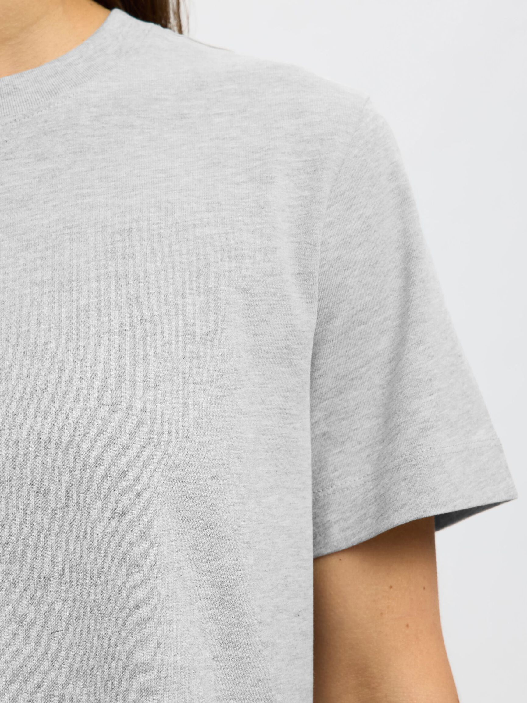 BOXY T-SHIRT, Light Grey Melange, highres