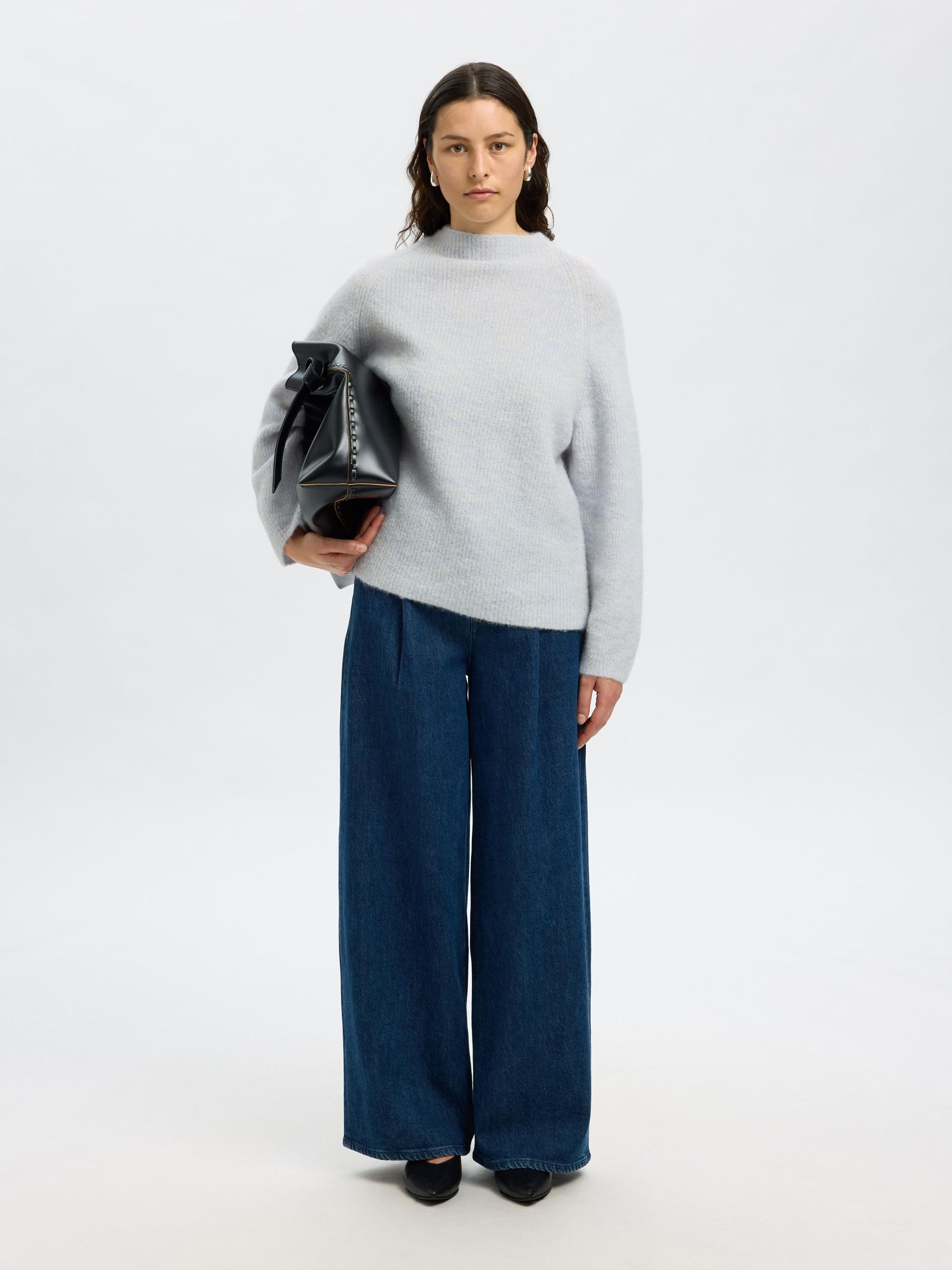 WOOL BLEND PULLOVER, Ancient Water, highres