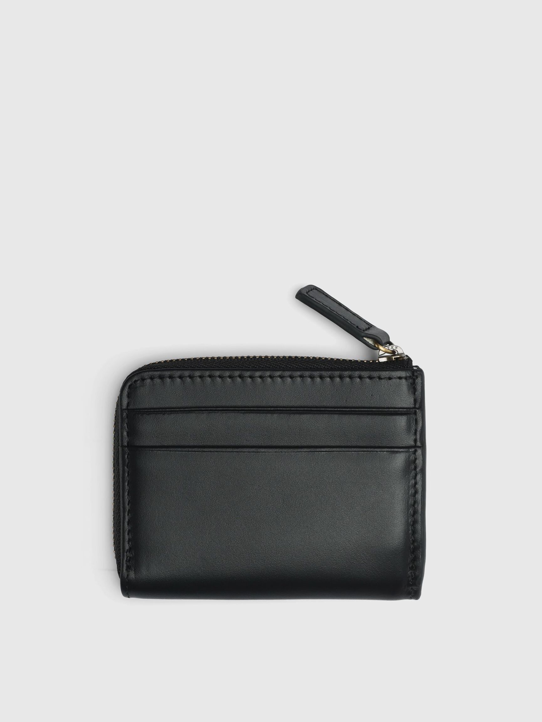 DISEÑO DE CUERO CON CREMALLERA CARTERA, Black, highres