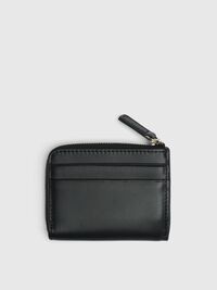 DISEÑO DE CUERO CON CREMALLERA CARTERA, Black, highres