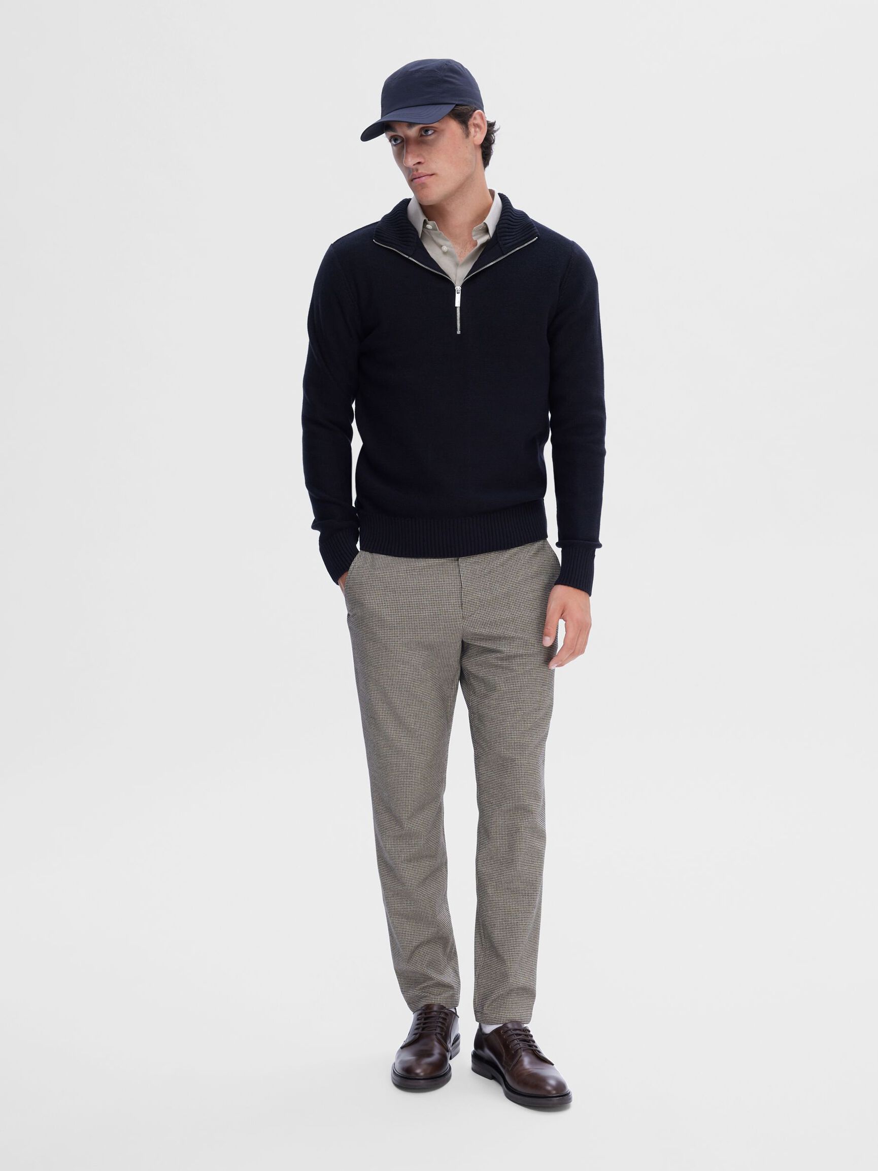 HALF-ZIP PULLOVER, Black, highres