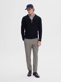 HALF-ZIP PULLOVER, Black, highres