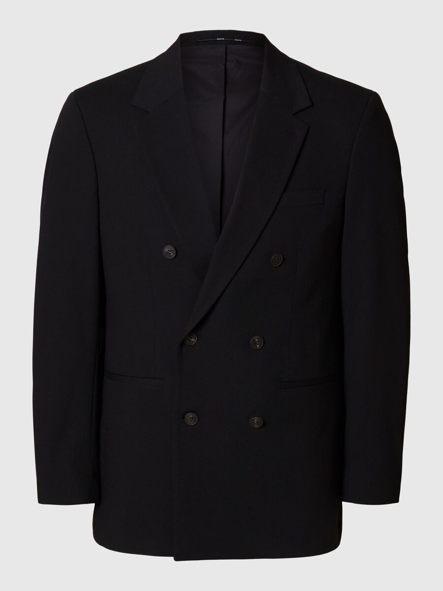Selected RELAXED FIT DOUBLE-BREASTED BLAZER, Black, highres - 16096560_Black_001.jpg